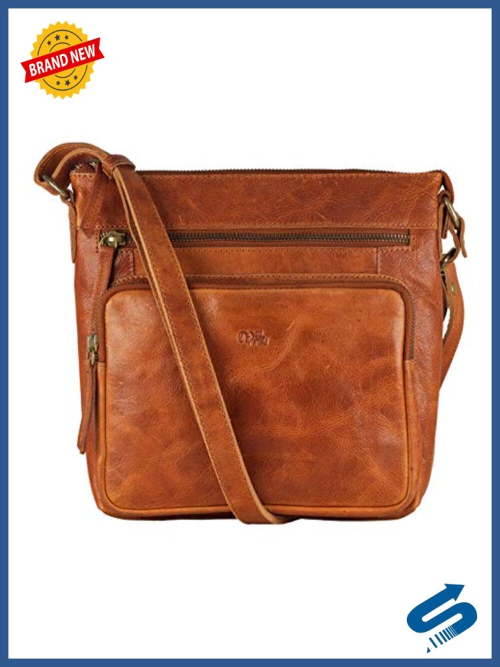 Genuine Leather Crossbody Purse Handbag RFID Blocking Adjustable Strap